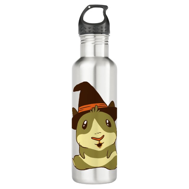 Guinea Pig Halloween Witch 710 Ml Water Bottle (Front)