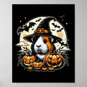 Guinea Pig Halloween Witch Art  Poster