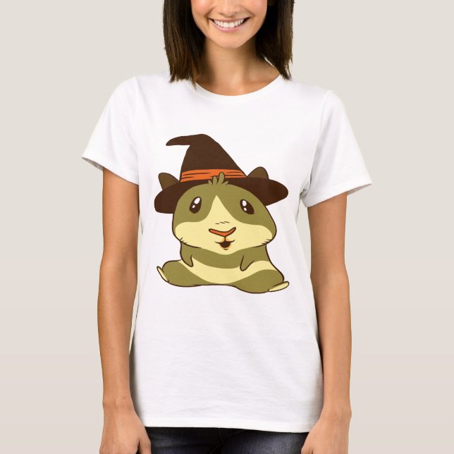 Guinea Pig Halloween Witch T-Shirt (Front)