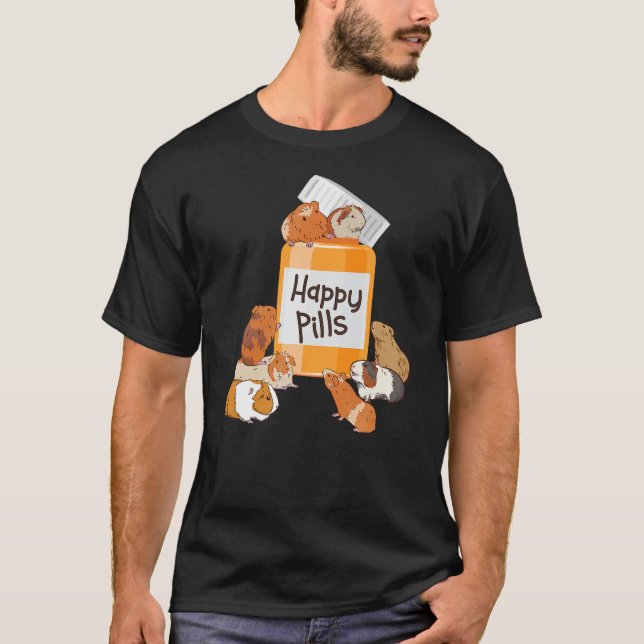 Guinea Pig Happy Pills T-Shirt (Front)