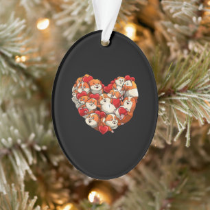 Guinea Pig Heart Funny Valentines Day Gift Womens Ornament