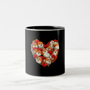 Guinea Pig Heart Funny Valentines Day Gift Womens Two-Tone Coffee Mug
