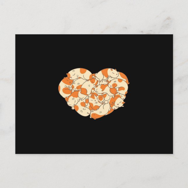 Guinea Pig Heart Love | Cute Baby Guinea Pig Postcard (Front)