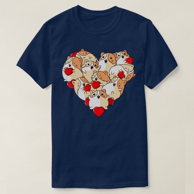 Guinea Pig Heart Valentines Day Kids Cute Love Gui T-Shirt (Design Front)