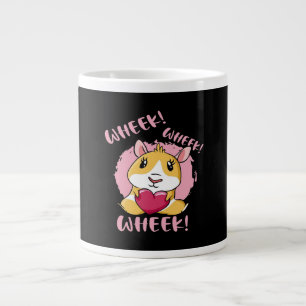 Guinea Pig Heart Wheek   Cute Baby Pet Lover Large Coffee Mug