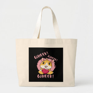 Guinea Pig Heart Wheek   Cute Baby Pet Lover Large Tote Bag