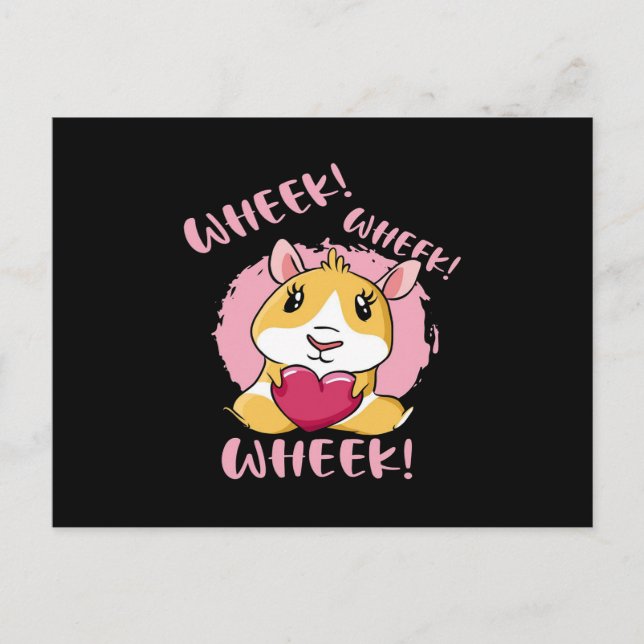 Guinea Pig Heart Wheek | Cute Baby Pet Lover Postcard (Front)
