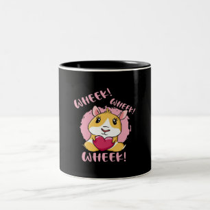 Guinea Pig Heart Wheek Cute Baby Pet Lover Two-Tone Coffee Mug