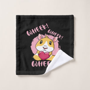 Guinea Pig Heart Wheek Cute Baby Pet Lover Wash Cloth