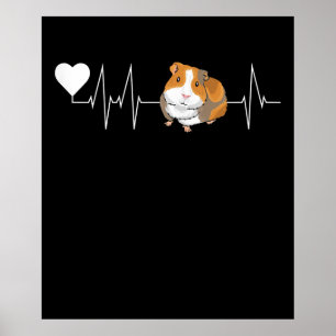 Guinea Pig Heartbeat Cute Cavy Gift Poster