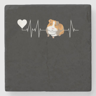 Guinea Pig Heartbeat Cute Cavy Gift Stone Coaster