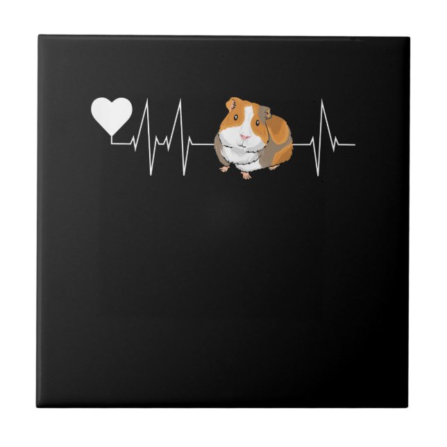 Guinea Pig Heartbeat Cute Cavy Gift Tile (Front)