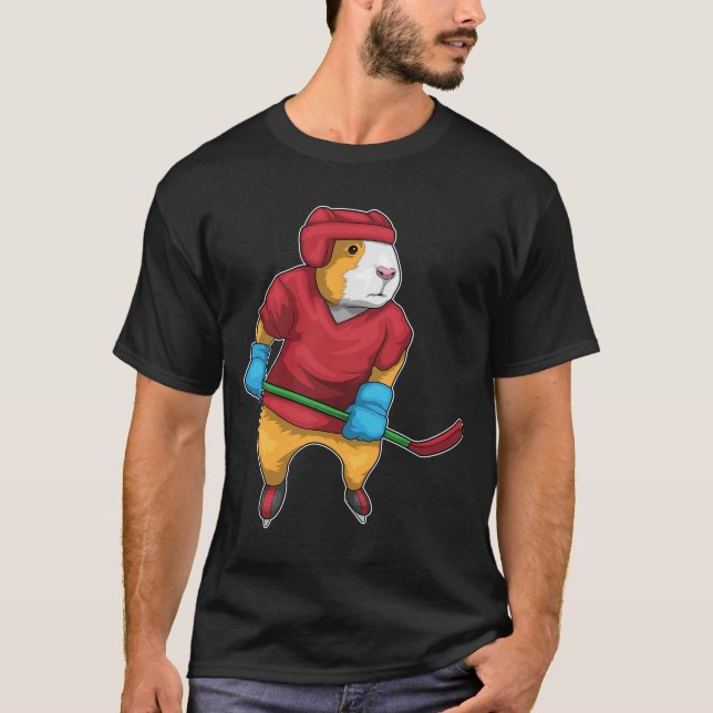 Guinea pig Ice Hockey Ice hockey stick T-Shirt (Front)