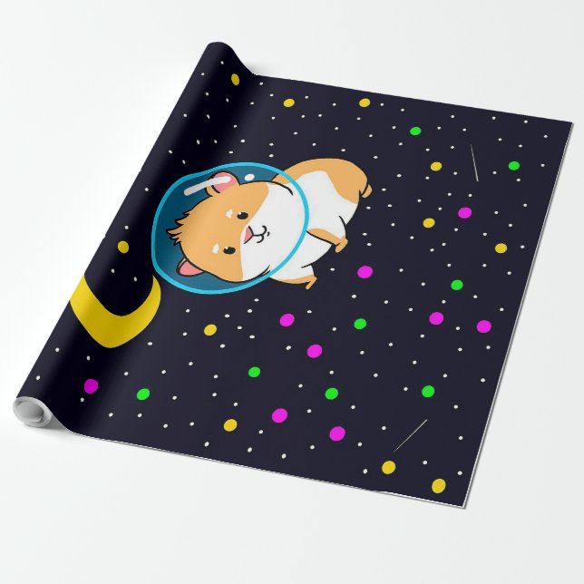 Guinea Pig In Space Unique Gift For Lover Wrapping Paper (Unrolled)