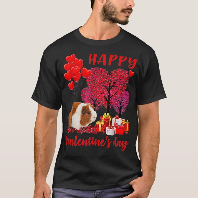 Guinea Pig Is My Valentine Funny Guinea Pig Valent T-Shirt (Front)