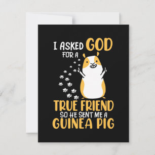 Guinea Pig Is True Friend Thank You Card