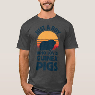Guinea Pig Just A Boy Who Loves Rodents Retro Vint T-Shirt