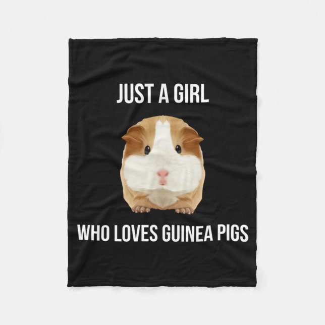 Guinea Pig Just A Girl Loves Wheek Fleece Blanket (Front)