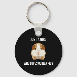 Guinea Pig Just A Girl Loves Wheek Key Ring