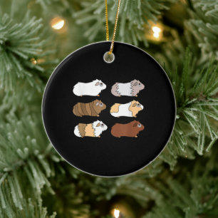 Guinea Pig Love Guinea Pig Wheek Wheek Feed Me Ceramic Tree Decoration