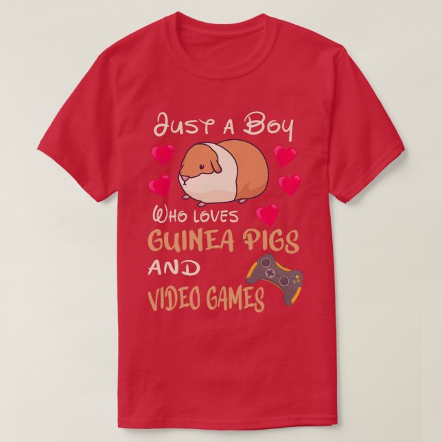 GUINEA PIG Love Guinea Pigs and Video Games  (2)  T-Shirt (Design Front)