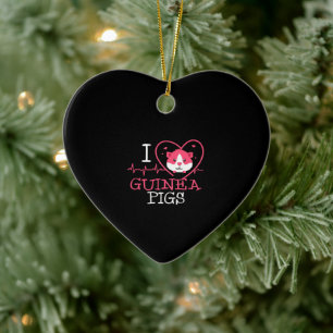 Guinea Pig Love Rodent Heartbeat Guinea Pig Ceramic Tree Decoration