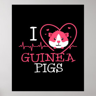 Guinea Pig Love Rodent Heartbeat Guinea Pig Poster