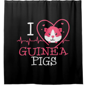 Guinea Pig Love Rodent Heartbeat Guinea Pig Shower Curtain