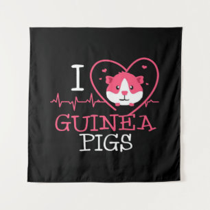 Guinea Pig Love Rodent   Heartbeat Guinea Pig Tapestry