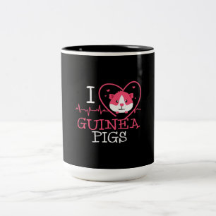Guinea Pig Love Rodent Heartbeat Guinea Pig Two-Tone Coffee Mug