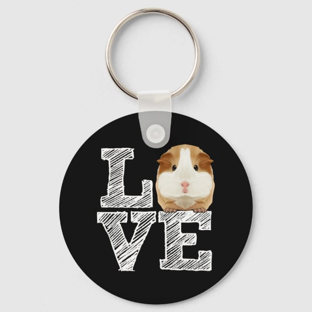 Guinea Pig Love Rodent Wheek Key Ring (Front)