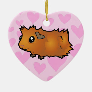 Guinea Pig Love (scruffy) Ceramic Tree Decoration