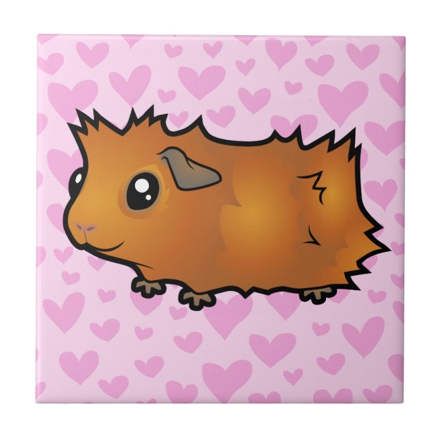 Guinea Pig Love (scruffy) Tile (Front)