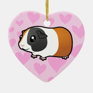 Guinea Pig Love (smooth hair) Ceramic Tree Decoration