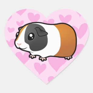 Guinea Pig Love (smooth hair) Heart Sticker