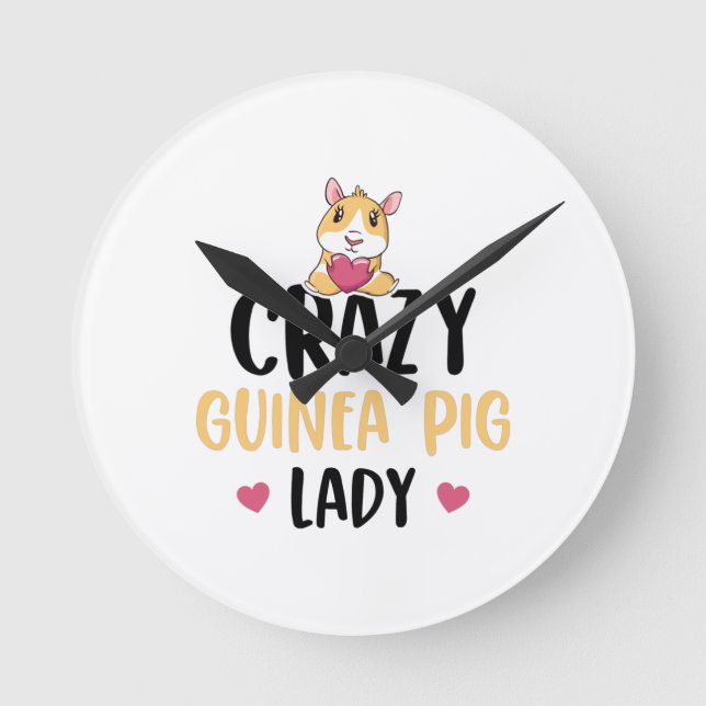 Guinea Pig Lover | Guinea Pigs Pets Pet Gift Idea Round Clock (Front)