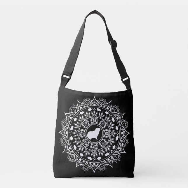Guinea Pig Mandala Art Crossbody Bag (Front)
