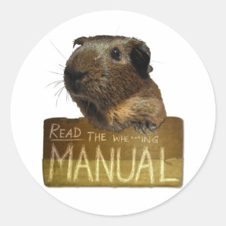 Guinea Pig Manual Classic Round Sticker