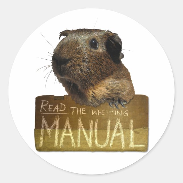 Guinea Pig Manual Classic Round Sticker (Front)