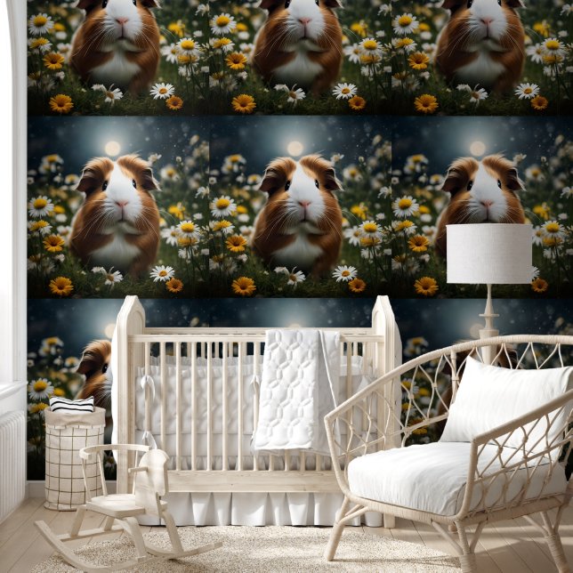 Guinea Pig Moon Flower Daisies, Wallpaper (Kids)