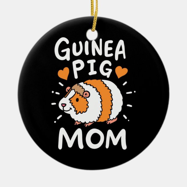 Guinea Pig Mother Ceramic Tree Decoration (Front)
