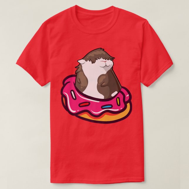 Guinea Pig Mum Dad Funny Piggy Lover Doughnut  T-Shirt (Design Front)