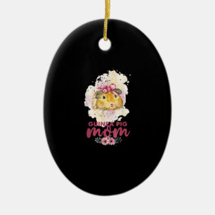 Guinea Pig Mum Floral Mors Day And Christmas Gift Ceramic Tree Decoration