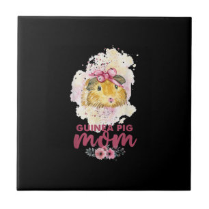 Guinea Pig Mum Floral Mors Day And Christmas Gift Tile