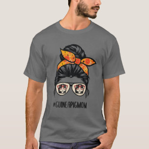 Guinea Pig Mum Messy Bun Hair Glasses, Guinea Pig T-Shirt