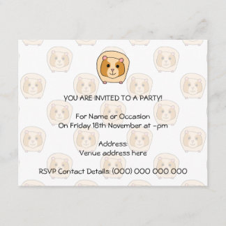 Guinea Pig on a pattern of paler Guinea Pigs. Invitation