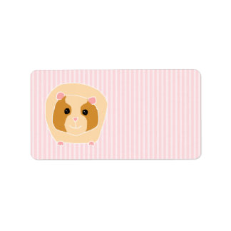 Guinea Pig, on light pink stripes. Label