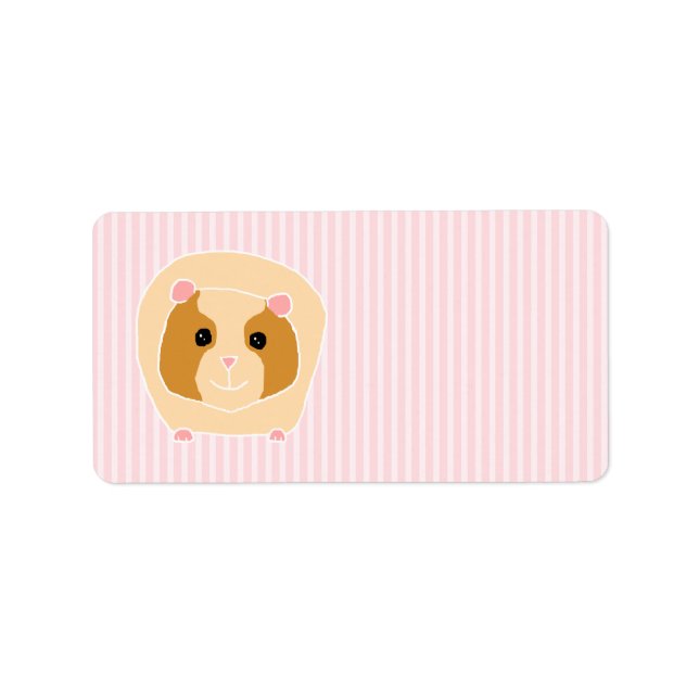 Guinea Pig, on light pink stripes. Label (Front)