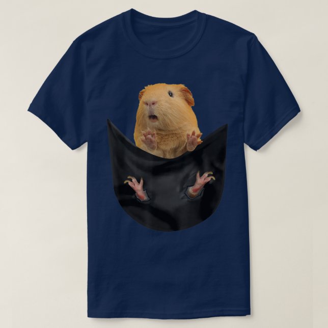 Guinea Pig Owner Cute Pocket Guinea Pig  T-Shirt (Design Front)