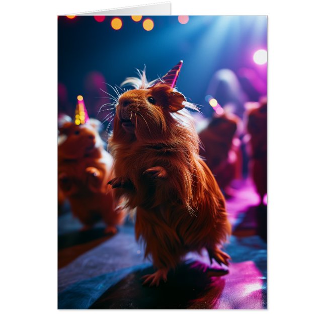 Guinea Pig Party Greetings Card   (Front)
